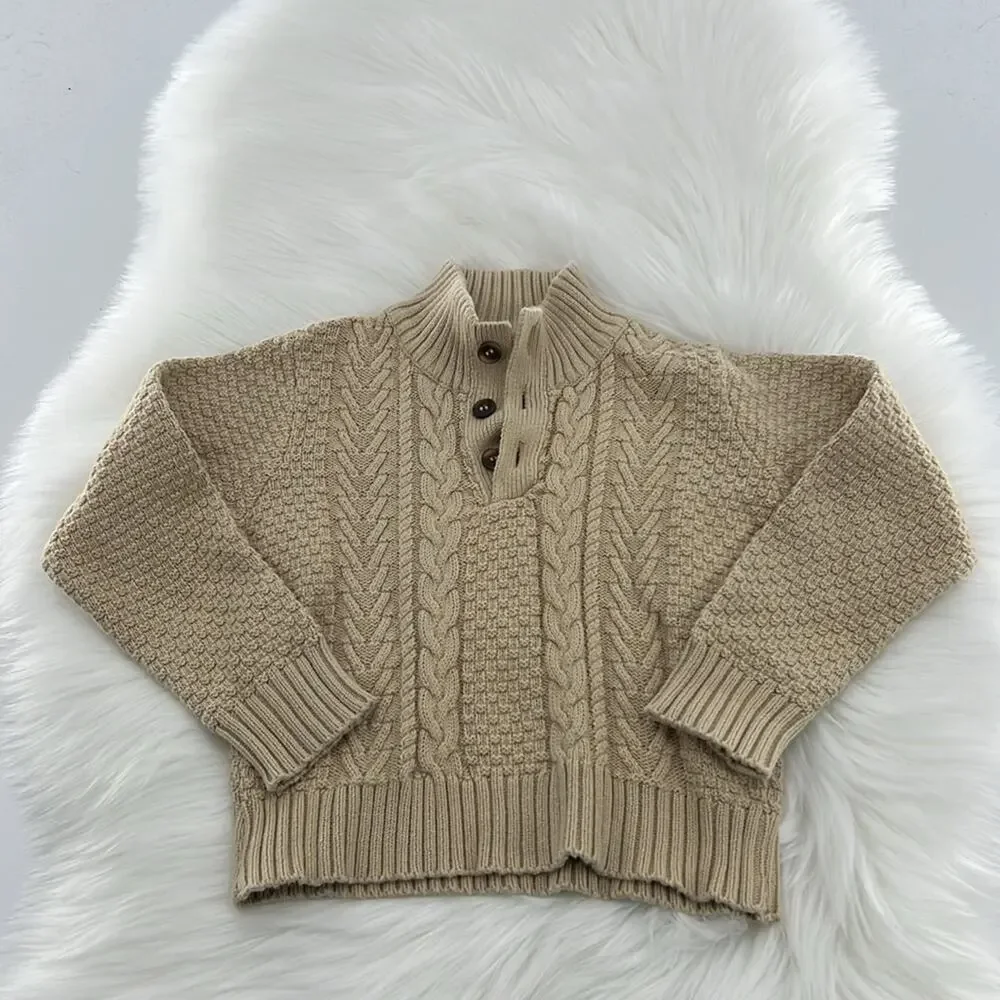 Peek Little Peanut Cable Knit Sweater - Cream - 18-24 Months